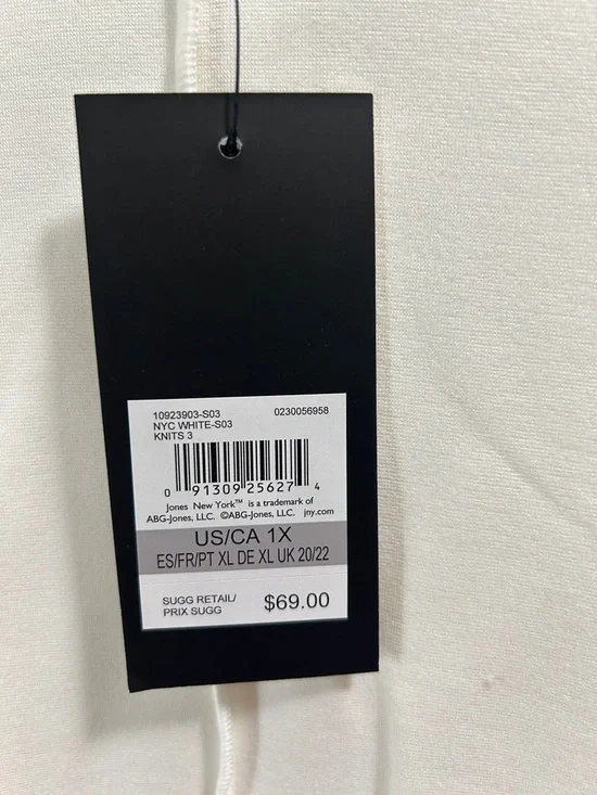 Jones New York Cream Relaxed Crewneck Tunic - Picture 4 of 4